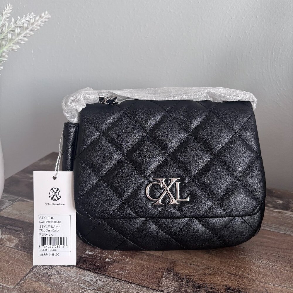 NWT CXL by Christian Lacroix "Valo" Quilted Chain Bag Black